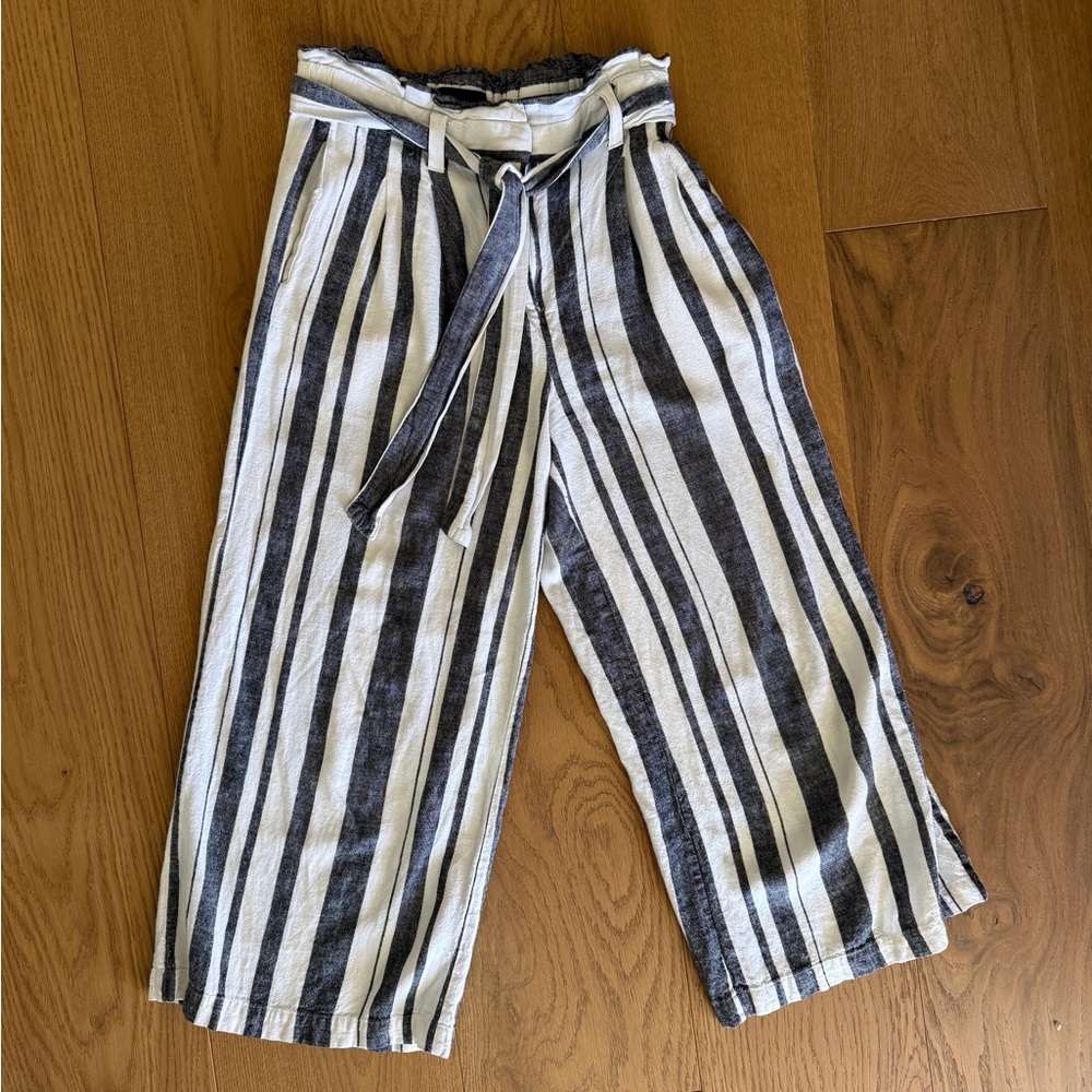 Who What Wear Linen Blend Striped Wide Leg Pants Sz 4 (from target)